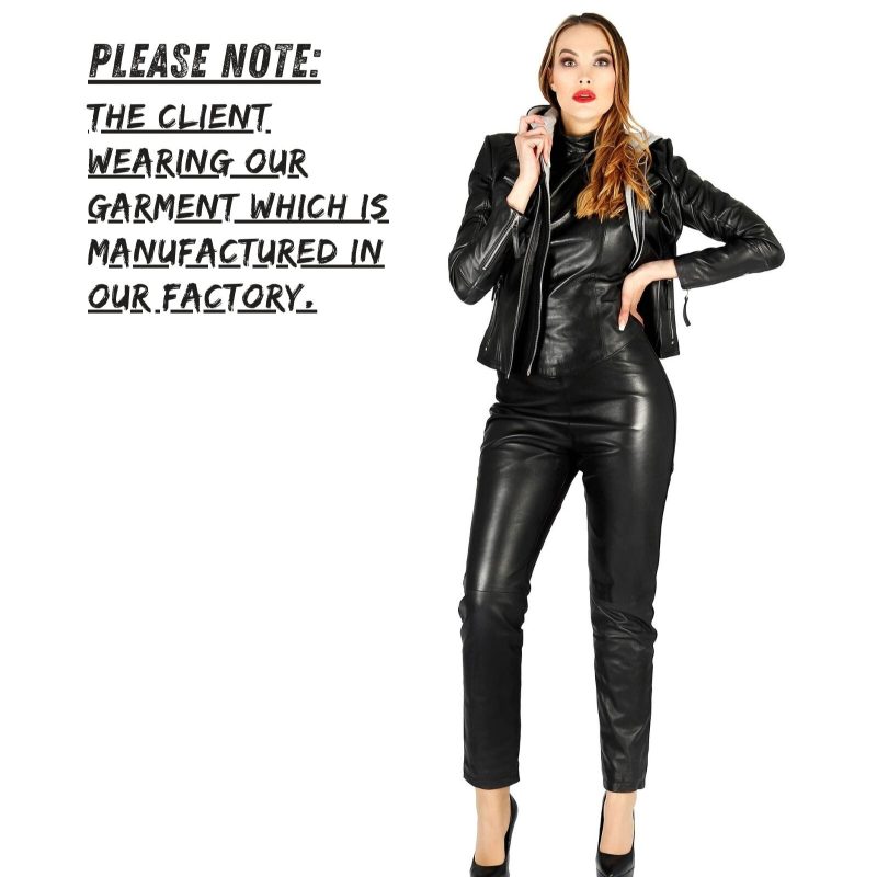 leather jacket black hooded Sheepshell-outfits